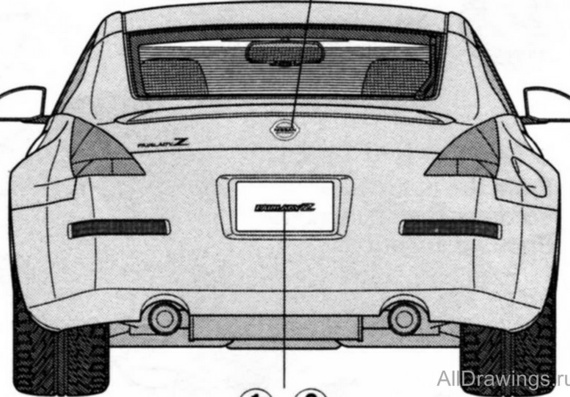 Nissan 350Z (Ниссан 350З) - чертежи (рисунки) автомобиля